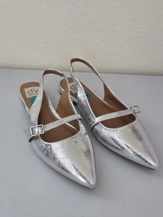 Dolce Vita Shoes - Dolce Vita Carder Slingback Silver Metallic Flats